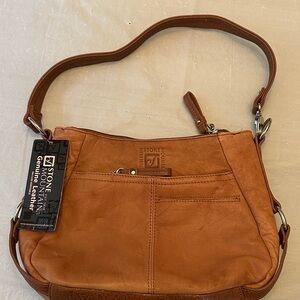 Stone Mountain Accessories Brown Leather Shoulder Bag